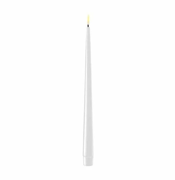 Deluxe Homeart White Shiny LED Candles x2 28cm
