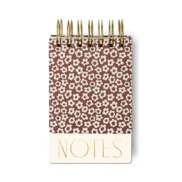 Designworks Twin Wire Chunky Notepad - Burgundy Groovy Floral