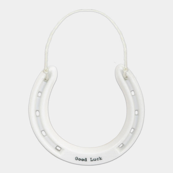 East Of India Porcelain Horseshoe 'Good Luck'