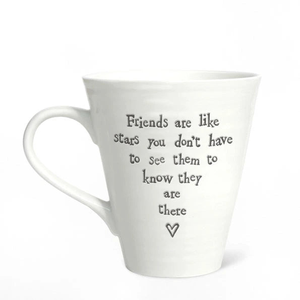 East Of India Porcelain Mug 'Friends Are Stars'