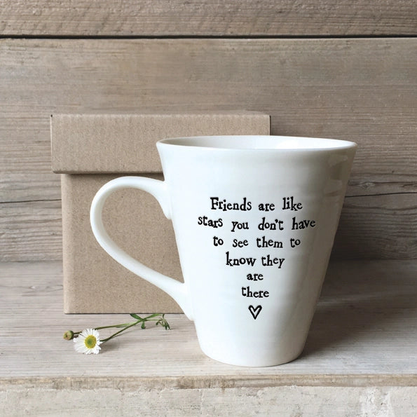 East Of India Porcelain Mug 'Friends Are Stars'