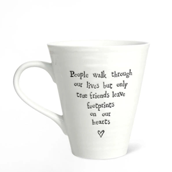East Of India Porcelain Mug 'People Walk Through'