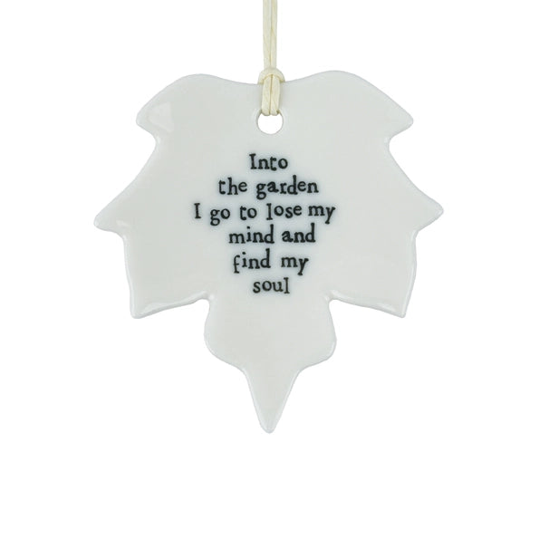 East Of India Porcelain Leaf 'Into The Garden I Go'