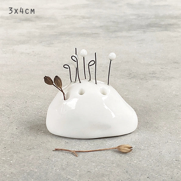 East Of India Wildflowers Porcelain Incense Holder