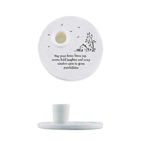 East Of India Candle Holder 'May Your Home Know Joy'