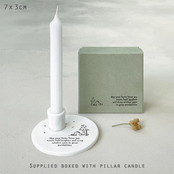 East Of India Candle Holder 'May Your Home Know Joy'