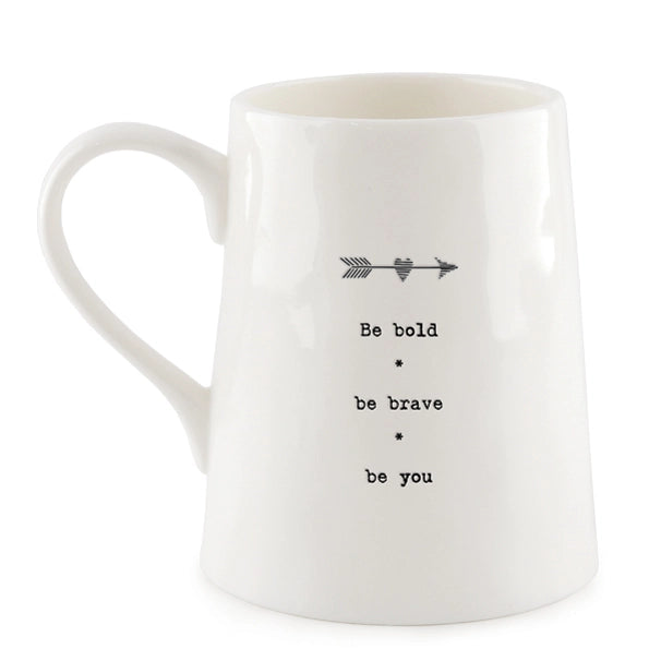 East Of India Porcelain Mug 'Be Bold'
