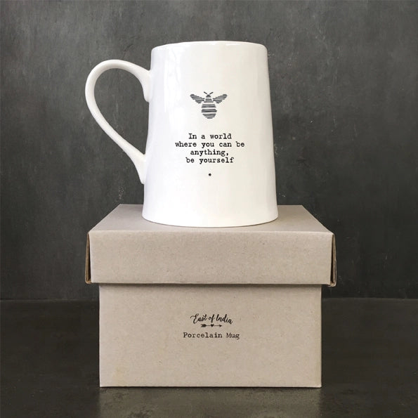 East Of India Porcelain Mug 'Bee In A World'