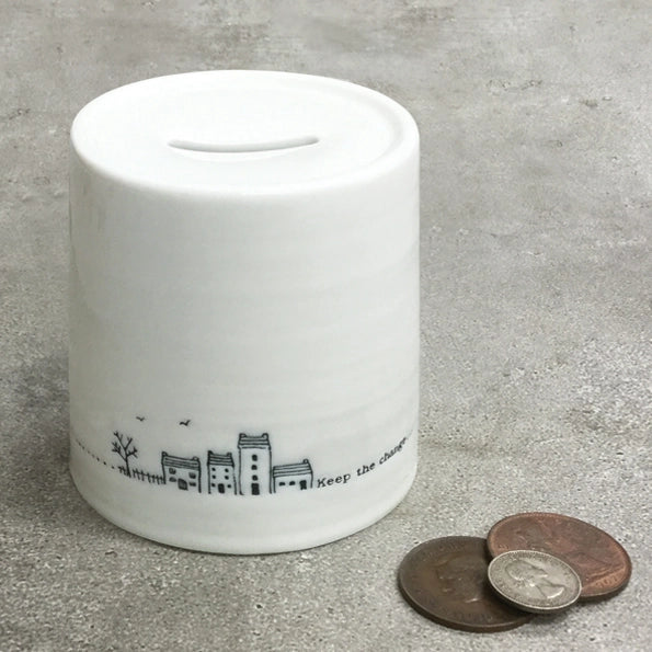 East Of India Porcelain Money Box 'Keep The Change'