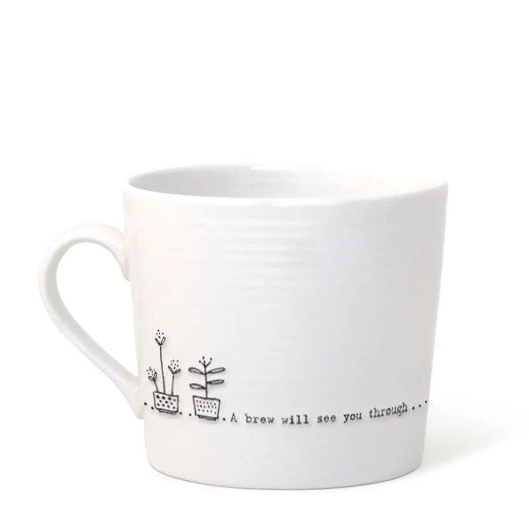 East Of India Wobbly Mug 'A Brew Will See You Through'