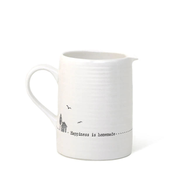 East Of India Porcelain Jug Small 'Happiness Is Homemade'