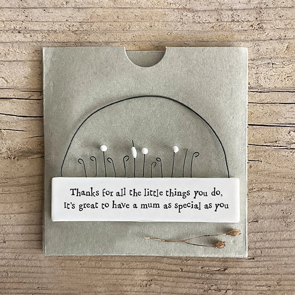 East Of India Porcelain Hanging Scene 'Thanks For The Little Things You Do'