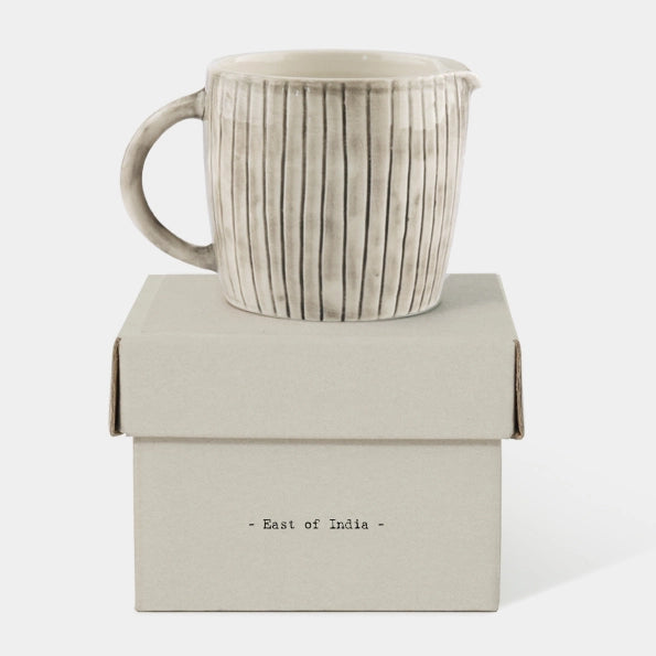 East Of India Rustic Scratched Lines Jug