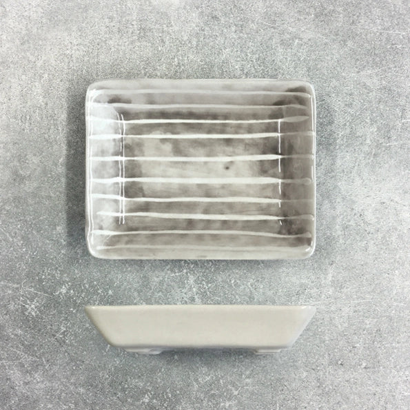 East Of India Porcelain Oblong Dish Painted Stripe