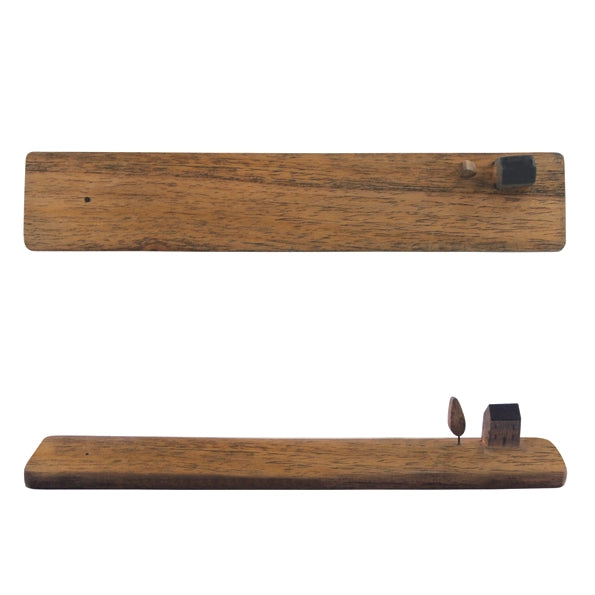East Of India Wood Incense Holder-House & Tree