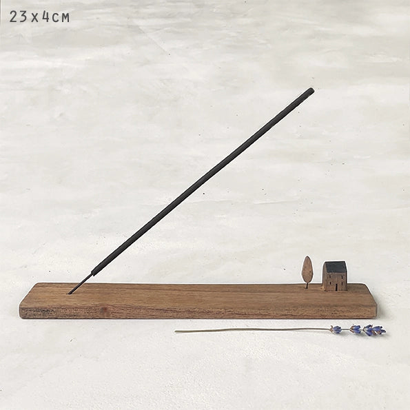East Of India Wood Incense Holder-House & Tree
