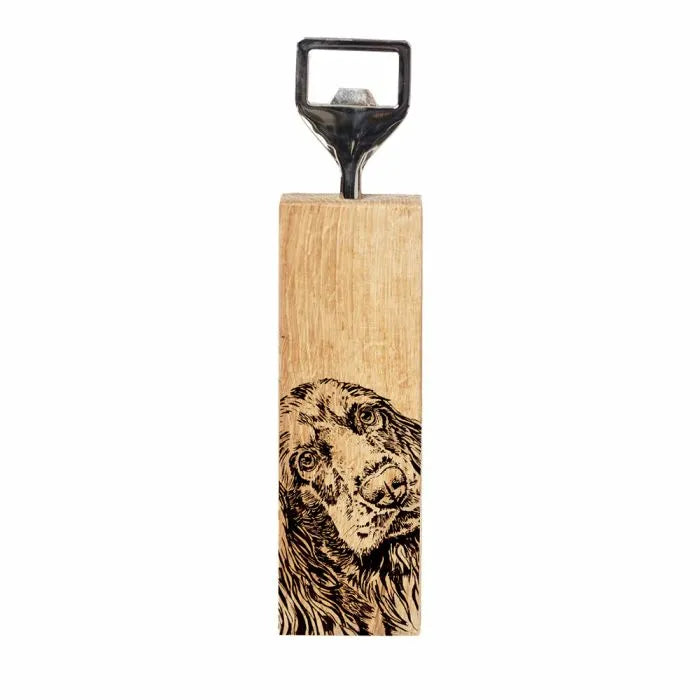 Etched Cocker Bottle Opener