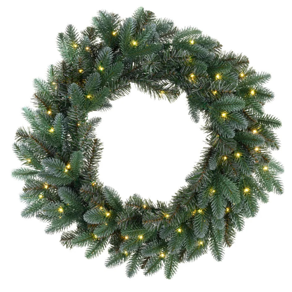Kaemingk Trondheim Artificial Wreath with Warm White Micro LEDs