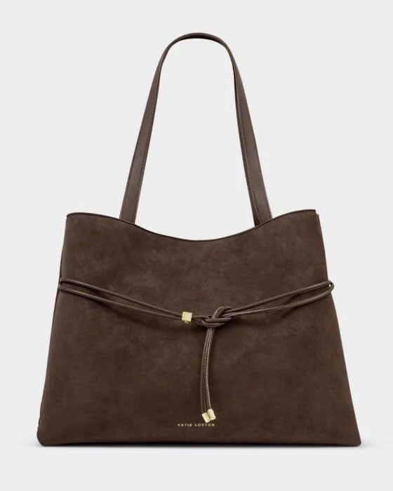 Katie Loxton Lori Suedette Tote Bag Chocolate