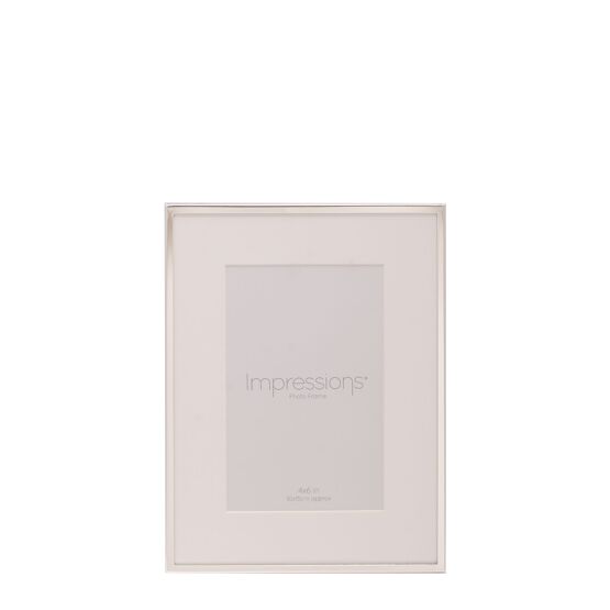 Impressions Silverplated Photo Frame White Border 4x6"