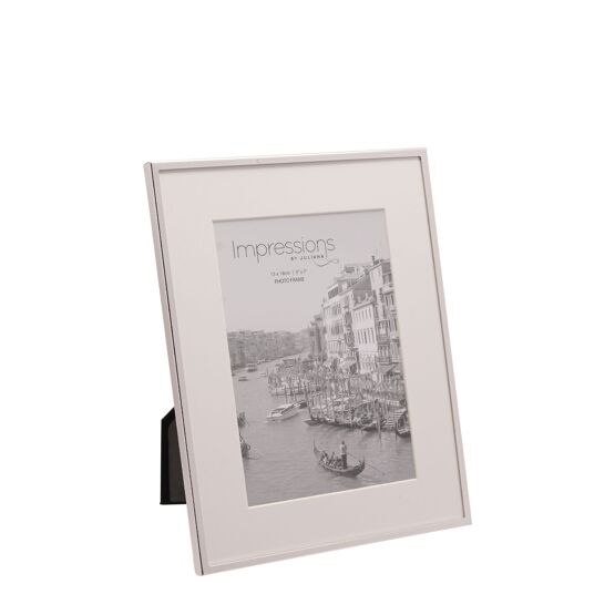 Impressions Silverplated Photo Frame White Border 5x7"