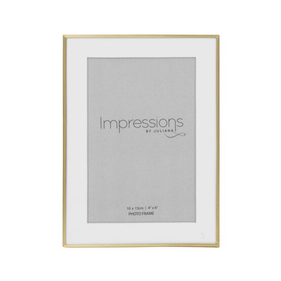 Impressions Brushed Brass Finish  Photo Frame 4x6"