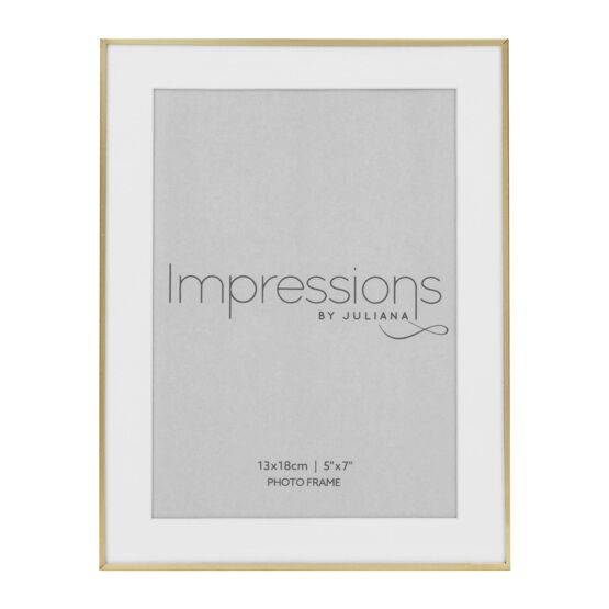 Impressions Brushed Brass Finish Photo Frame 5x7"