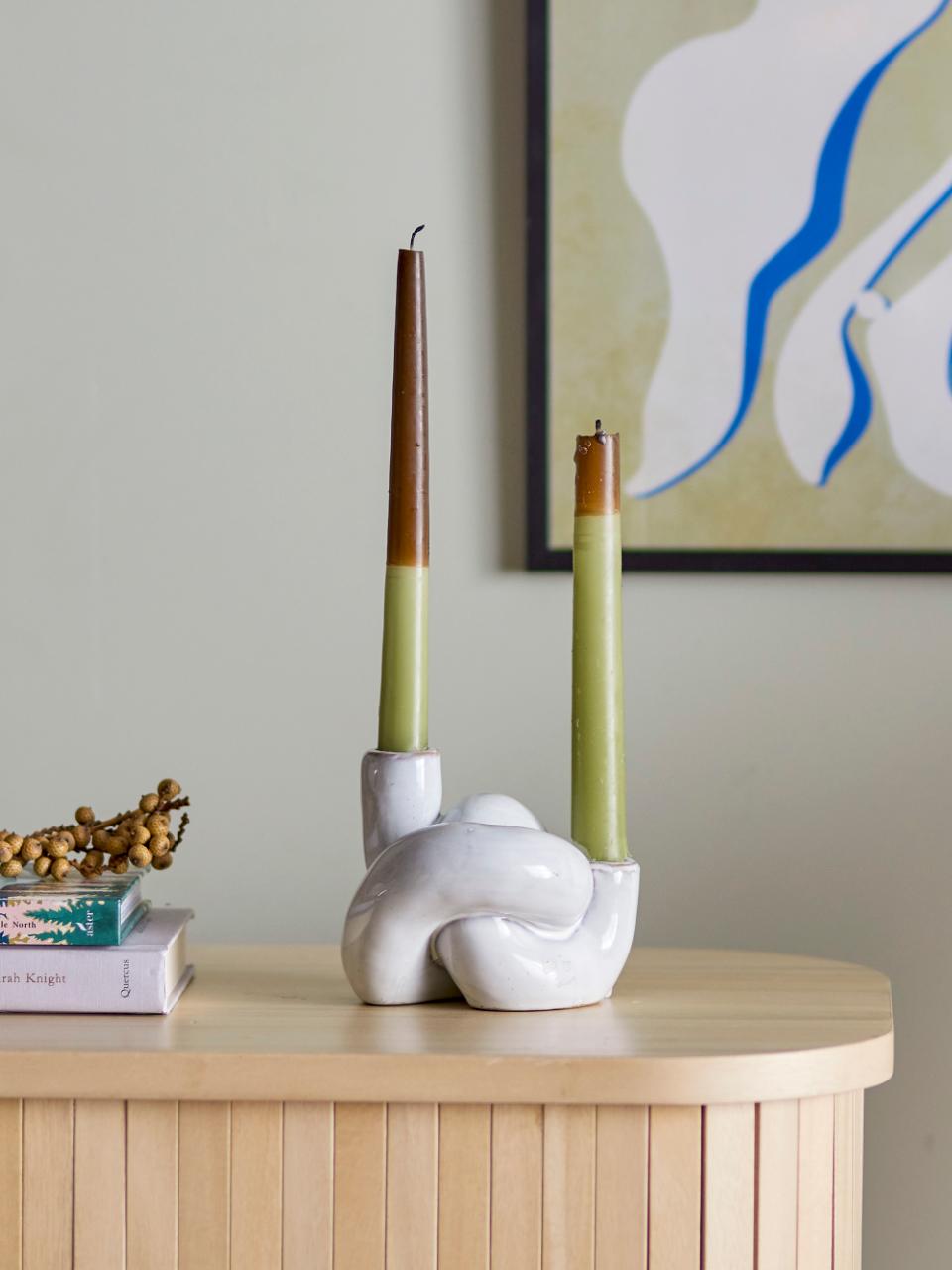 Bloomingville Haydn Candle Holder White Stoneware