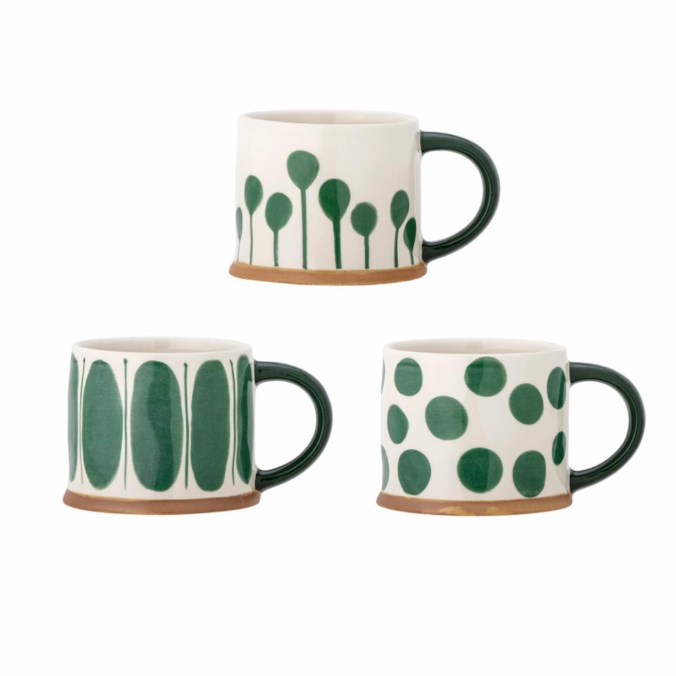 Bloomingville Linora Mug Green Stoneware Single