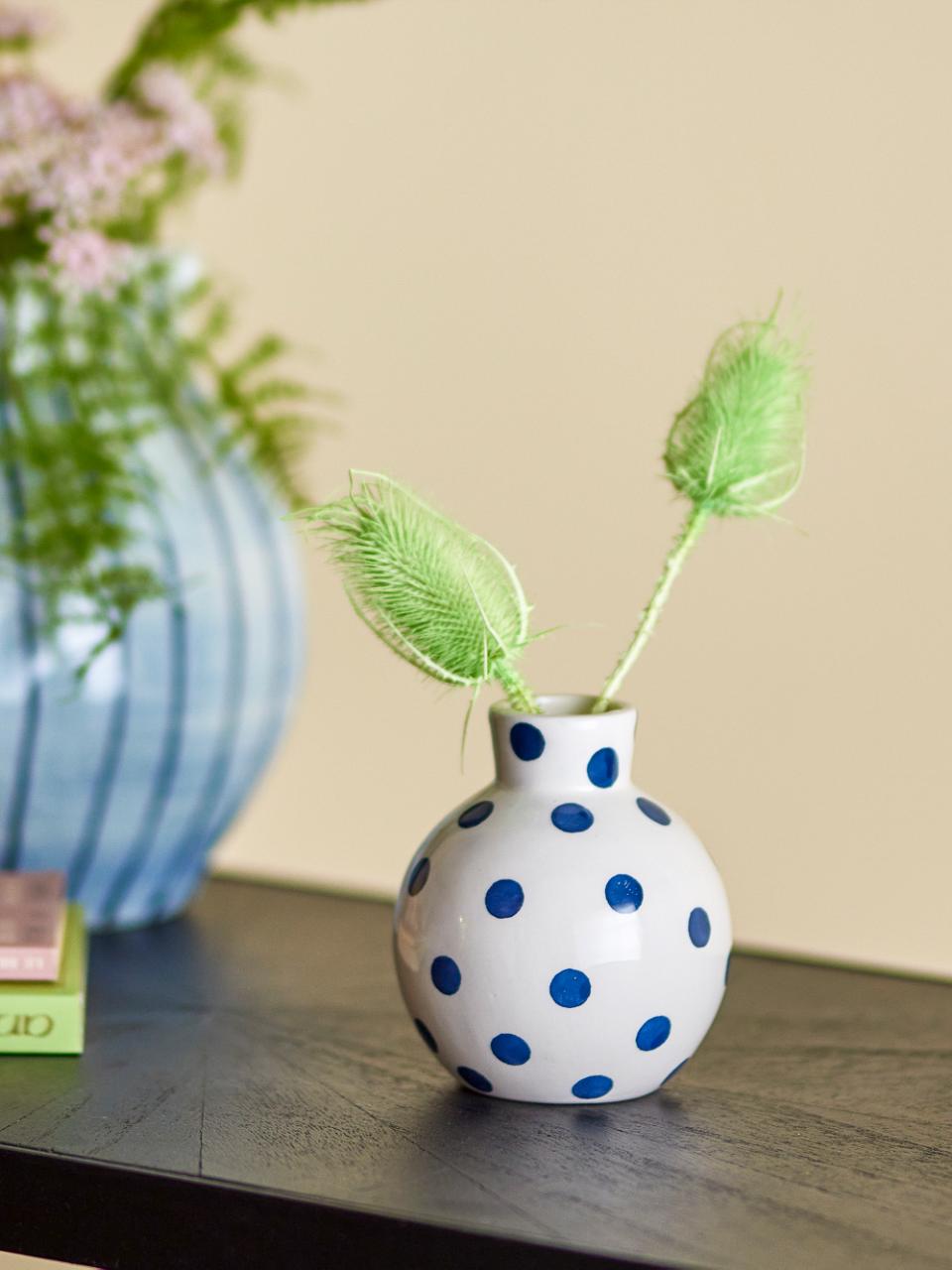 Bloomingville Fian Vase Blue Ceramic