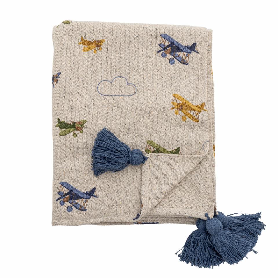Bloomingville Plane Throw Nature Recycled Cotton