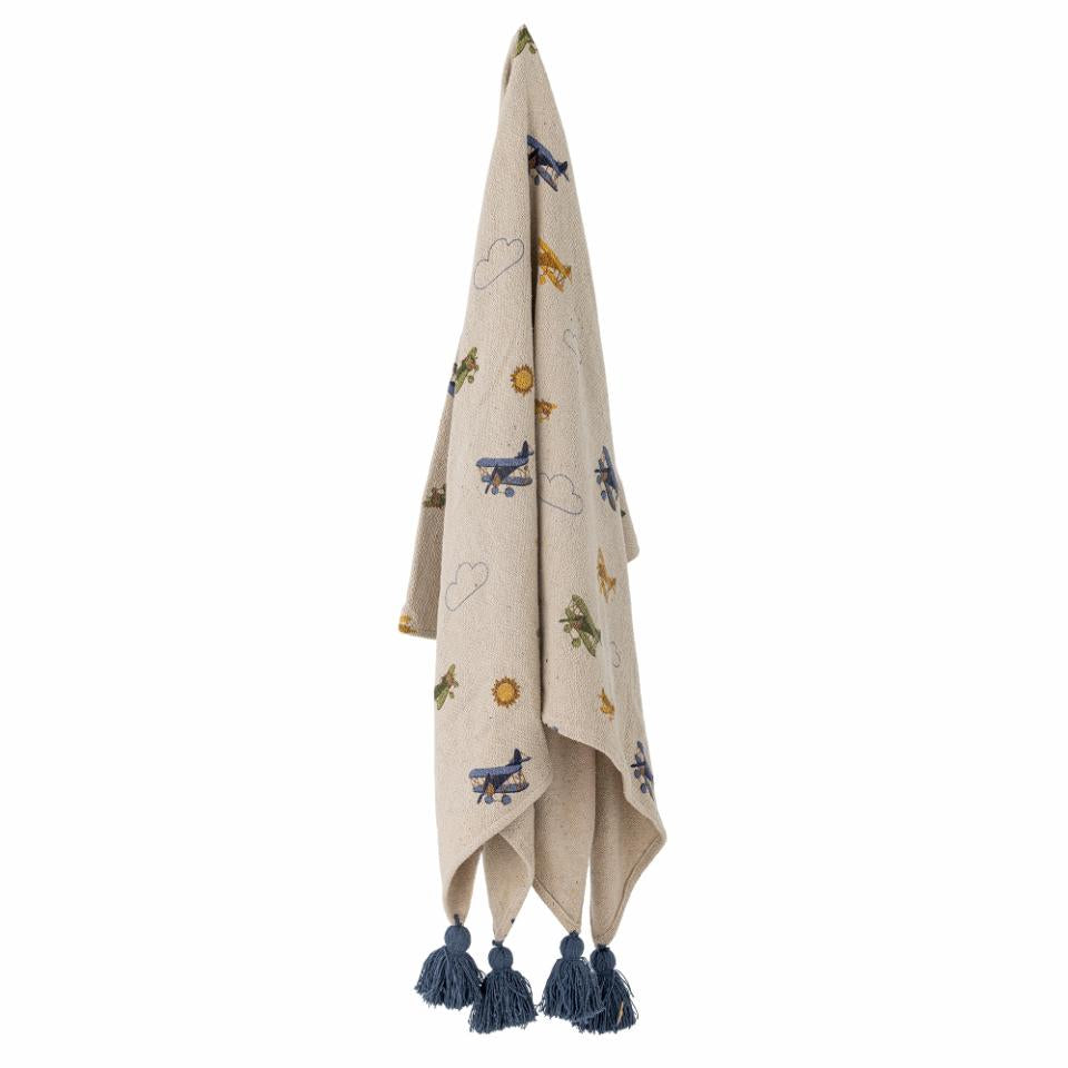 Bloomingville Plane Throw Nature Recycled Cotton