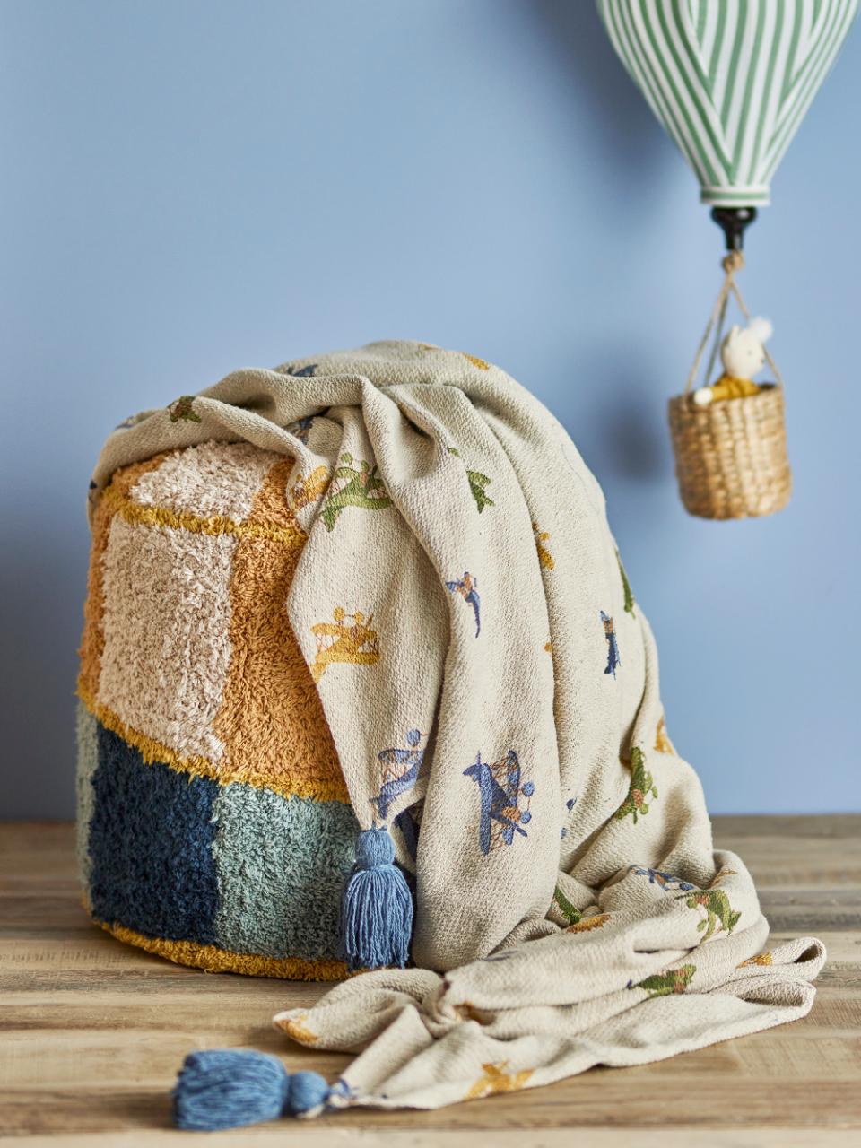 Bloomingville Plane Throw Nature Recycled Cotton