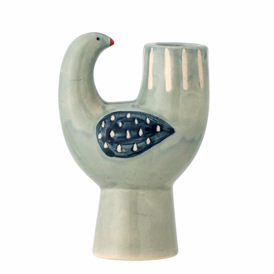 Bloomingville Trudy Candle Holder Blue Stoneware
