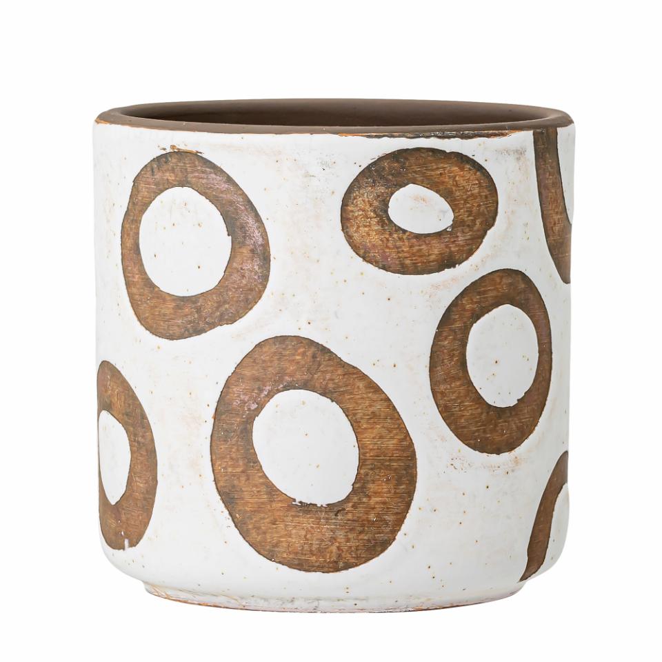 Bloomingville Avo Deco Flowerpot White Terracotta