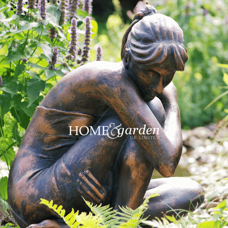 Home & Garden Girl Sitting Sculpture
