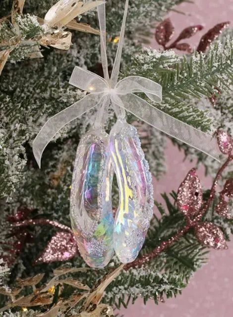 Gisela Graham Rainbow Iridescent Ballet Shoes Dec