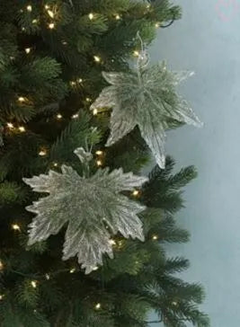 Gisela Graham Clear & Green Leaf Dec Assorted