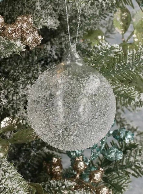 Gisela Graham Clear Beaded Glass Ball
