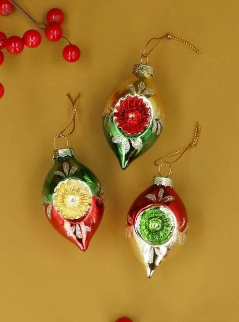 Gisela Graham Vintage Dimpled Glass Ogee Assorted