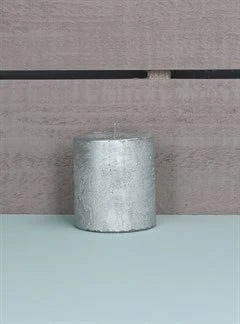 Gisela Graham Silver Pillar Candle, Small