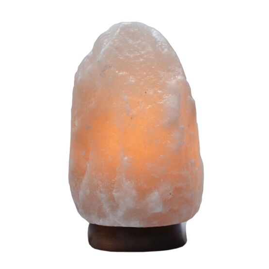 Serenity Himalayan Rock Salt Lamp with Wooden Base - Grey
