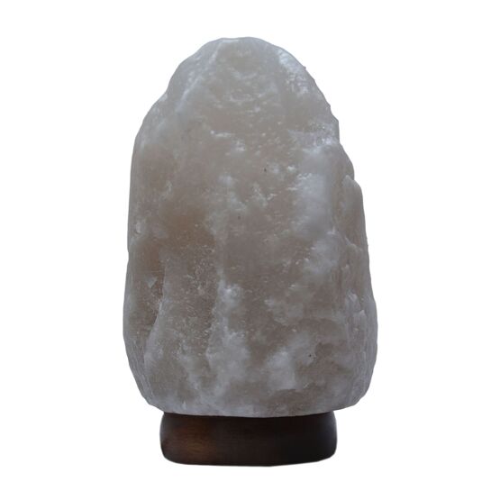 Serenity Himalayan Rock Salt Lamp with Wooden Base - Grey