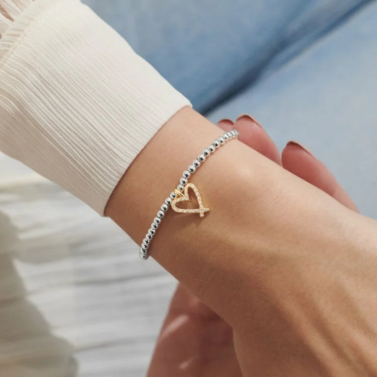 Joma Jewellery A Little 'Be Bold Be Brave Be Beautiful' Bracelet In Silver And Gold Plating