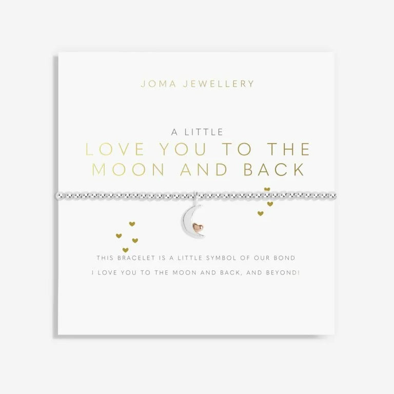 Joma Jewellery A Little 'Love You To The Moon And Back' Bracelet In Silver Plating