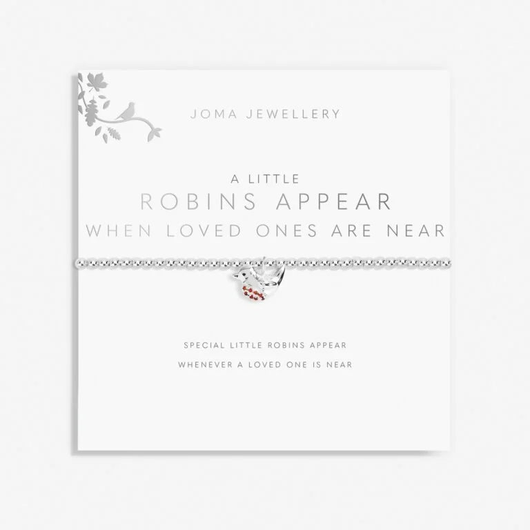 Joma Jewellery | A Little 'Robins Appear When Loved Ones Are Near' Silver Plated Stretch Bracelet