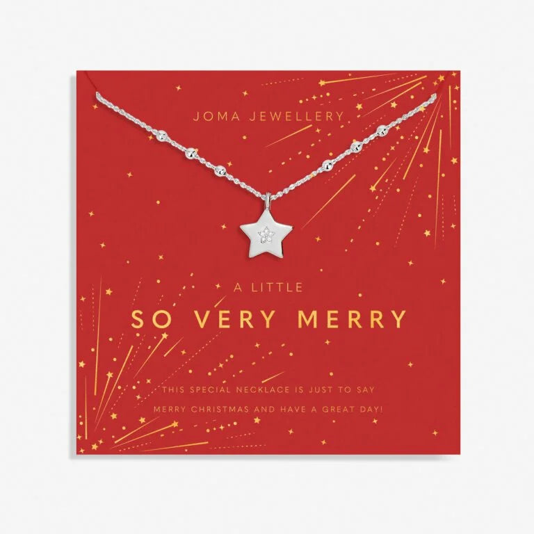 Joma Jewellery Christmas A Little Necklace So Very Merry Silver Plated Necklace 46Cm + 5Cm Extender