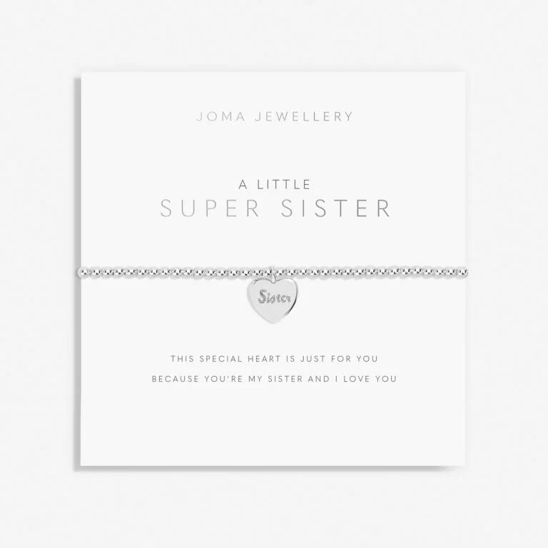 Joma Jewellery A Little 'Super Sister' Silver Plated Stretch Bracelet