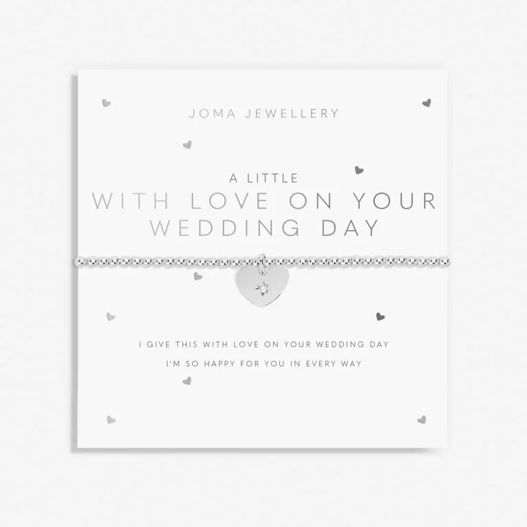 Joma Jewellery A Little 'With Love On Your Wedding Day' Bracelet In Silver Plating