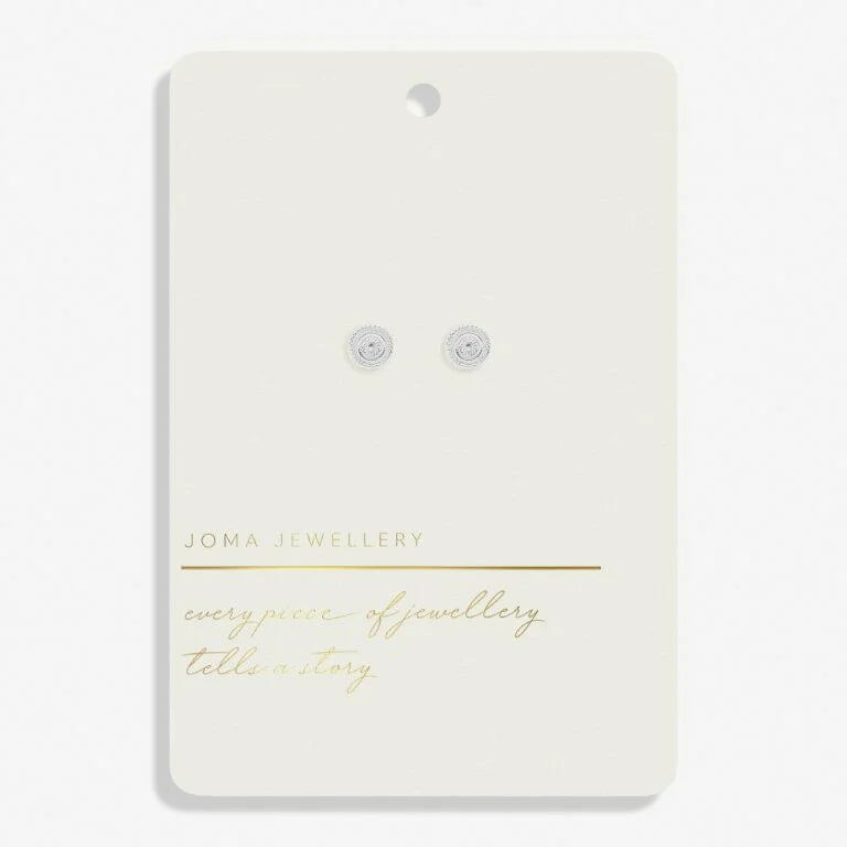 Joma Jewellery Style Stories Silver Plated Coin Stud Earrings